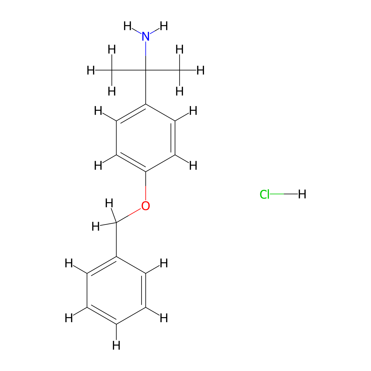 2-[4-(Benzyloxy)phenyl]propan-2-amine hydrochloride molecular structure, CAS 167762-85-8