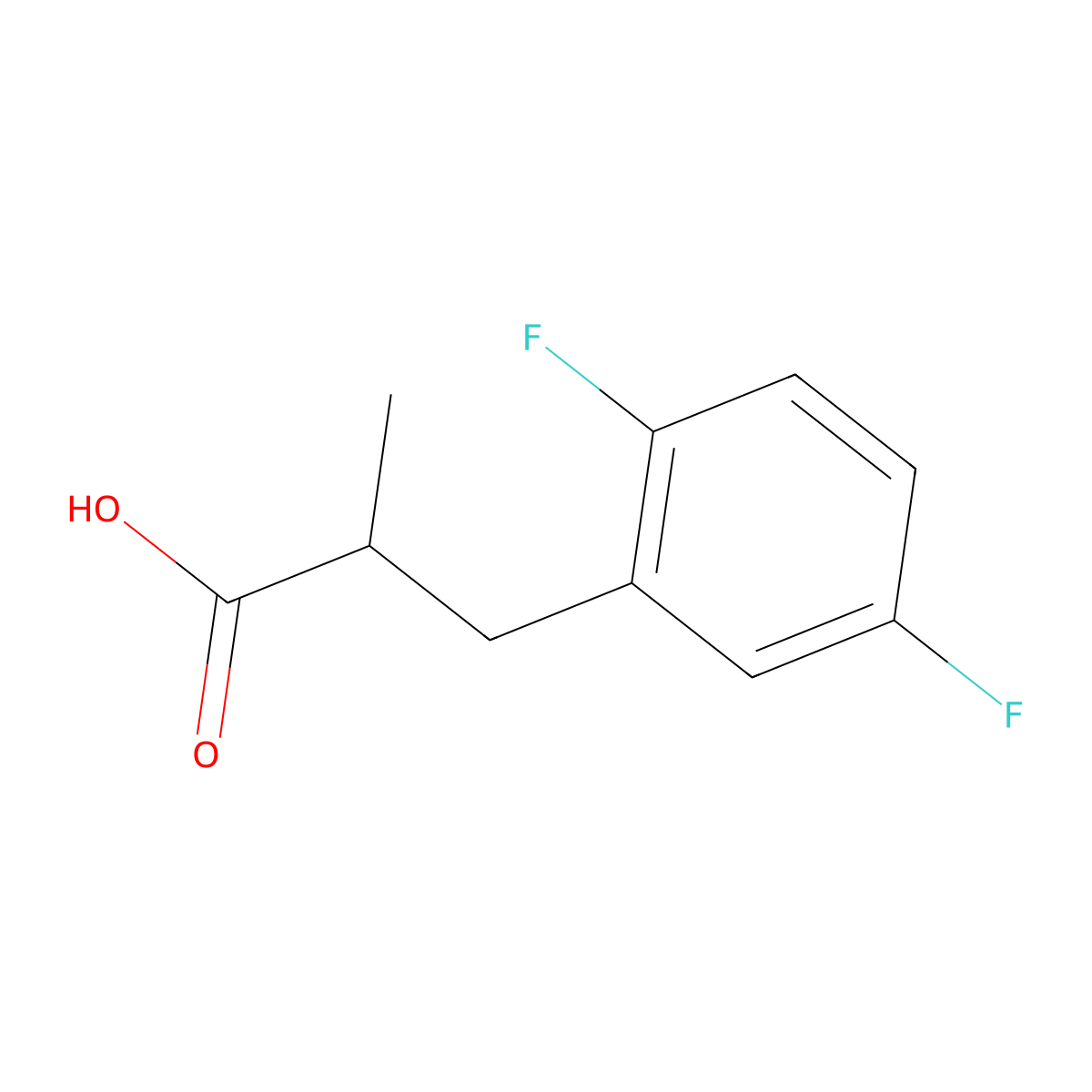 3-(2,5-Difluorophenyl)-2-methylpropanoic acid molecular structure, CAS 167764-72-9