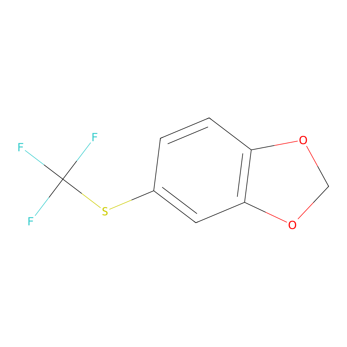 5-[(trifluoromethyl)sulfanyl]-2H-1,3-benzodioxole molecular structure, CAS 1677706-17-0