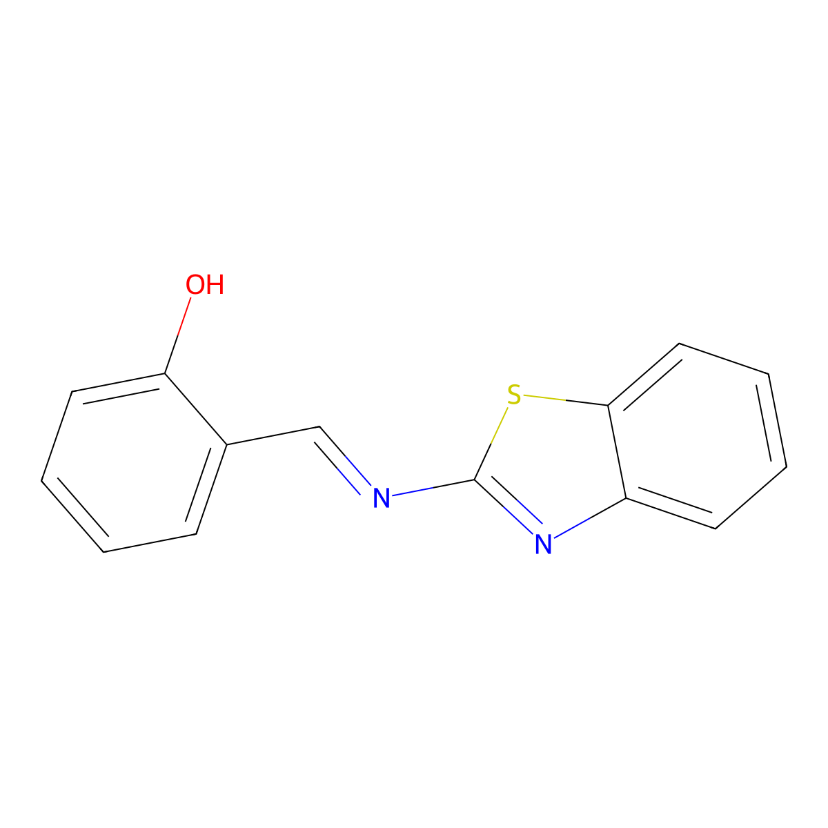 2-((Benzo[d]thiazol-2-ylimino)methyl)phenol molecular structure, CAS 16779-08-1