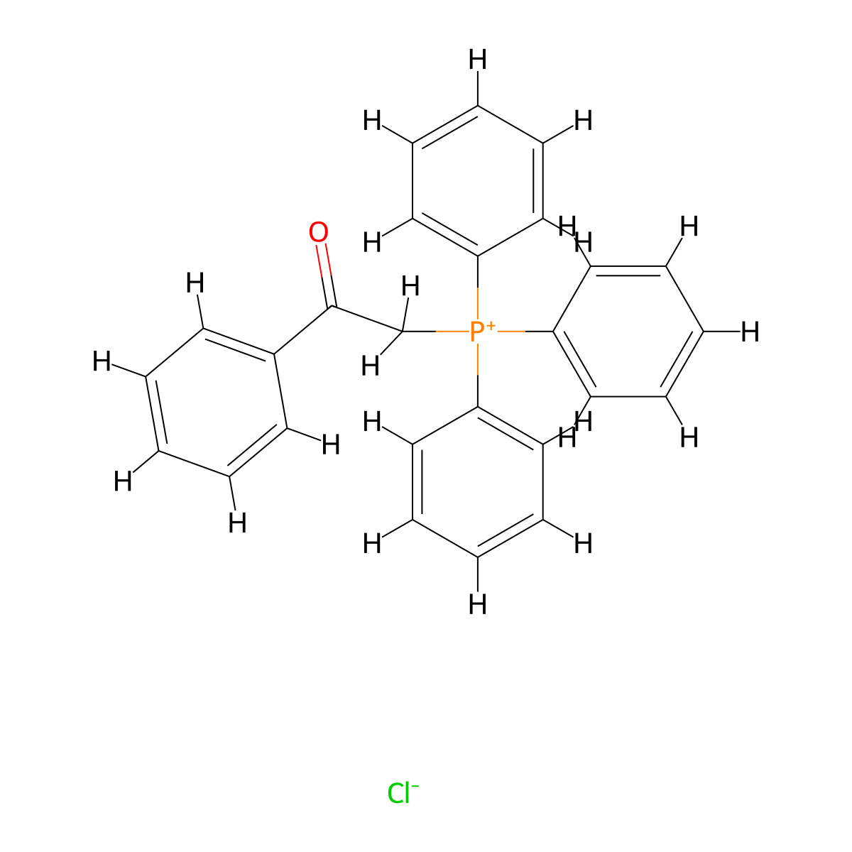 Benzoylmethyltriphenylphosphonium chloride molecular structure, CAS 1678-18-8