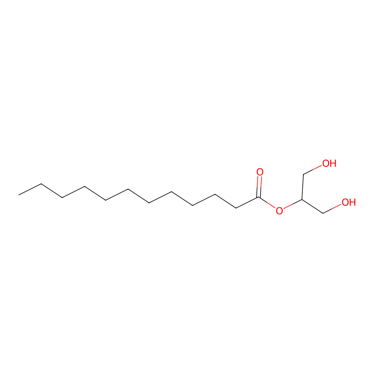 2-Monolaurin molecular structure, CAS 1678-45-1