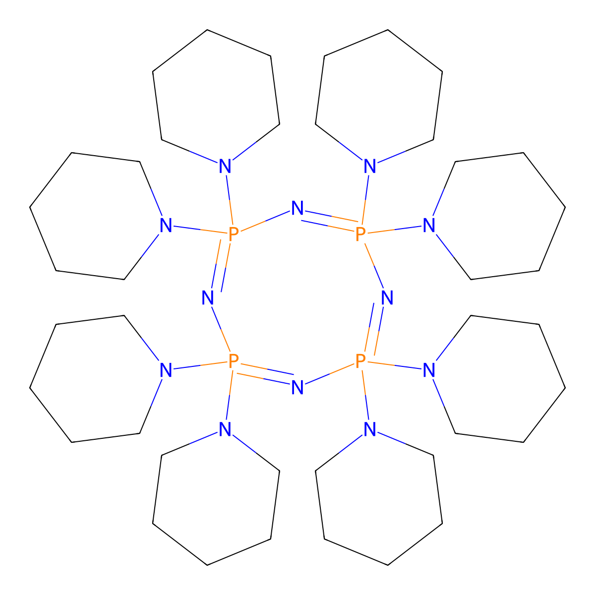 2,2,4,4,6,6,8,8-Octa(1-piperidinyl)-1,3,5,7,2lambda~5~,4lambda~5~,6lambda~5~,8lambda~5~-tetraazatetraphosphocine molecular structure, CAS 1678-55-3