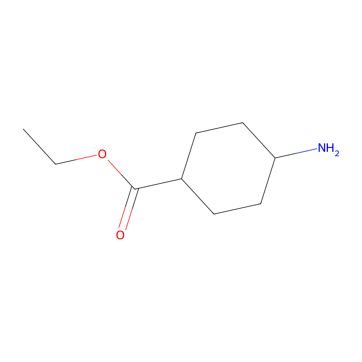 Ethyl 4-aminocyclohexanecarboxylate molecular structure, CAS 1678-68-8