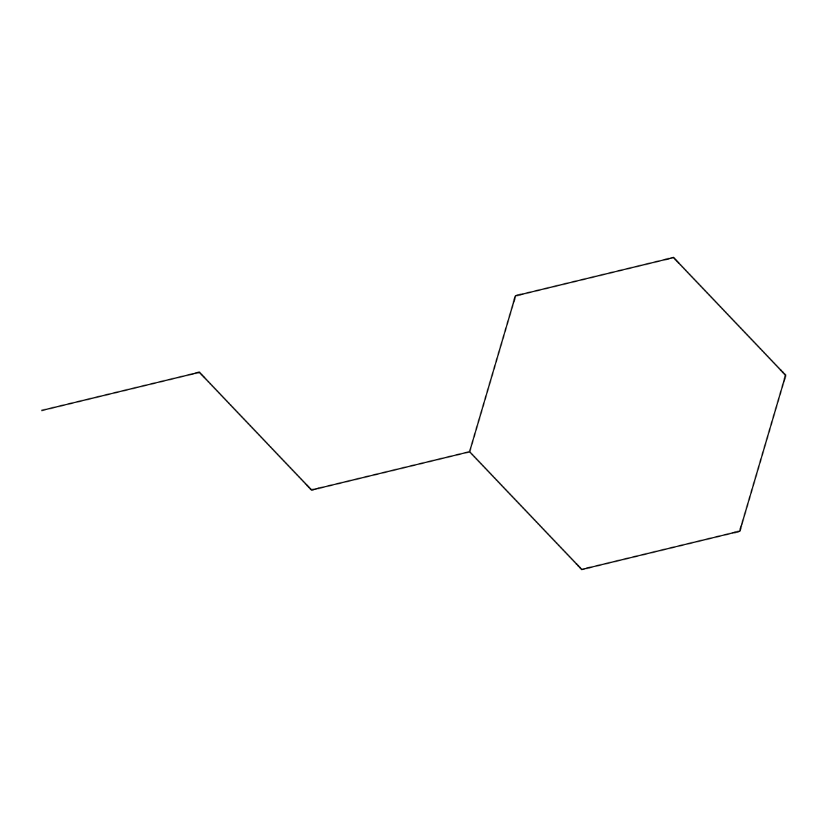Propylcyclohexane molecular structure, CAS 1678-92-8