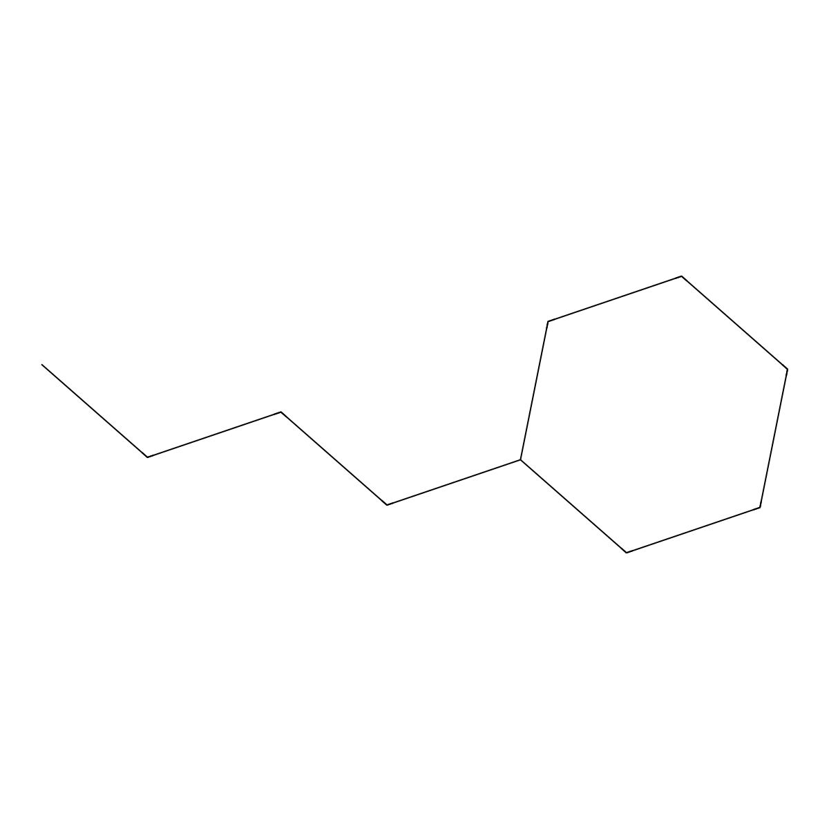 Butylcyclohexane molecular structure, CAS 1678-93-9