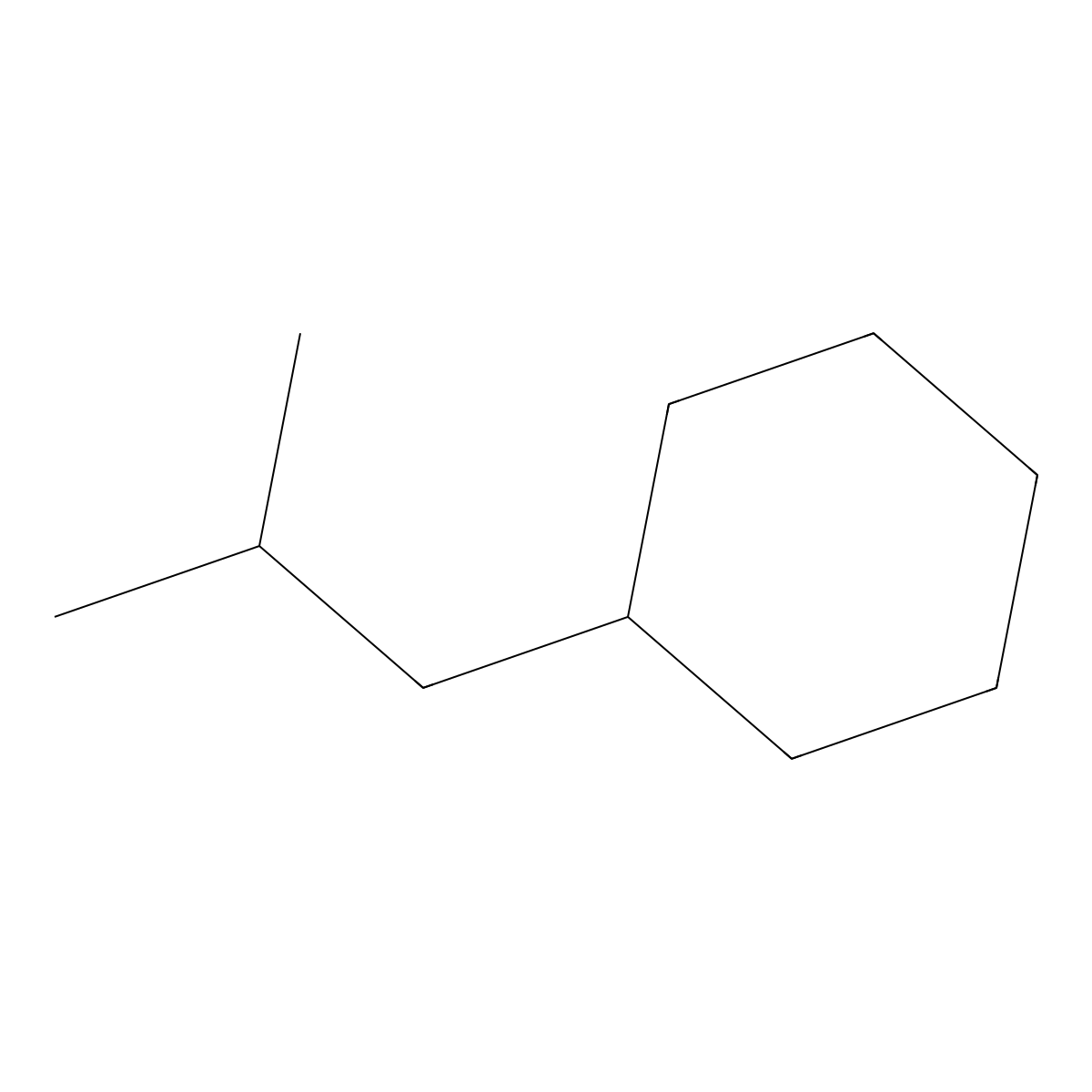Isobutylcyclohexane molecular structure, CAS 1678-98-4