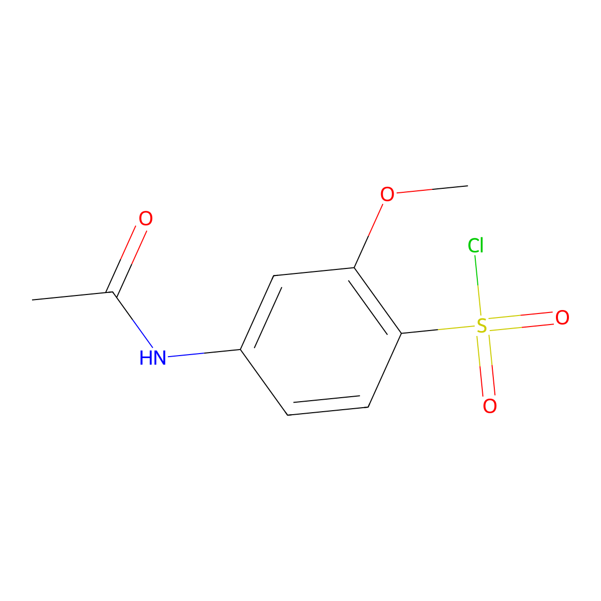 4-Acetamido-2-methoxybenzenesulfonyl chloride molecular structure, CAS 16781-12-7
