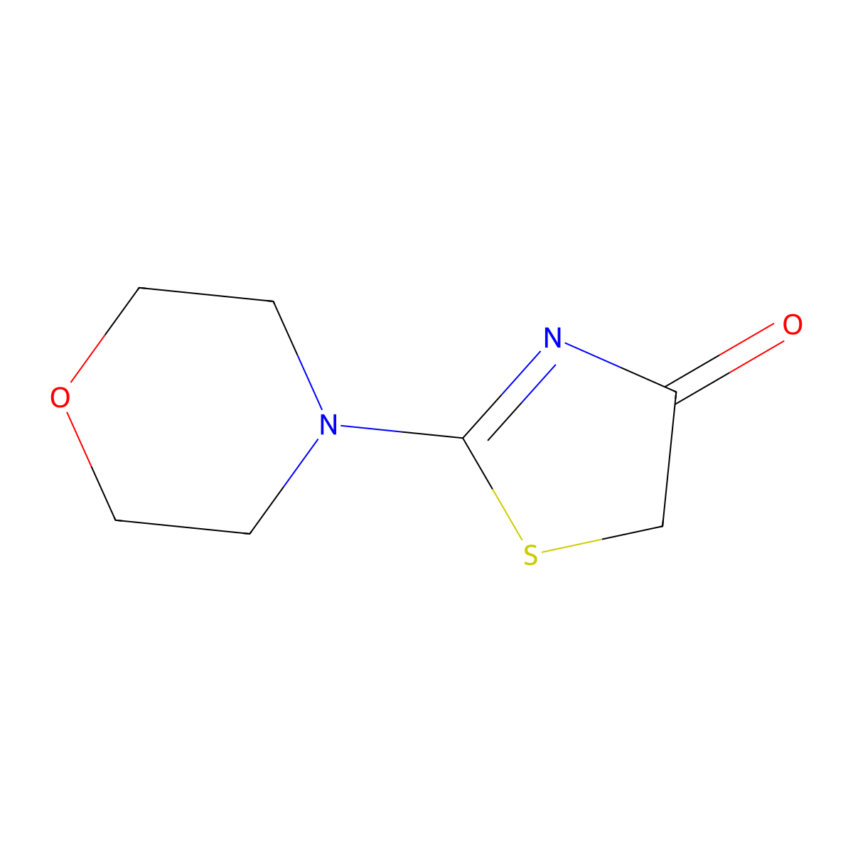 2-(Morpholin-4-yl)-1,3-thiazol-4(5H)-one molecular structure, CAS 16781-67-2