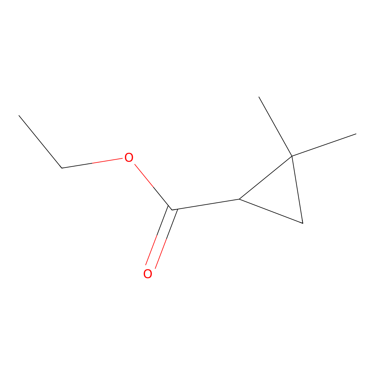 Cyclopropanecarboxylic acid, 2,2-dimethyl-, ethyl ester molecular structure, CAS 16783-11-2