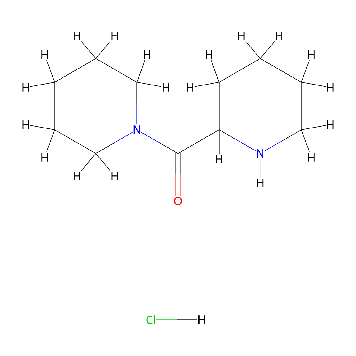 Piperidino(2-piperidinyl)methanone hydrochloride molecular structure, CAS 16783-69-0