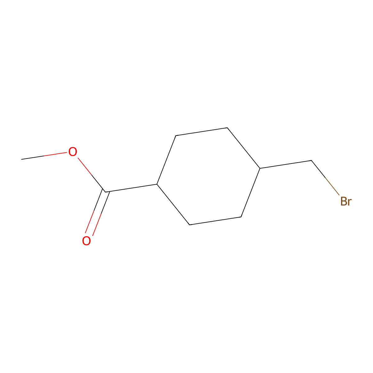 Rac-methyl (1r,4r)-4-(bromomethyl)cyclohexane-1-carboxylate molecular structure, CAS 167833-10-5