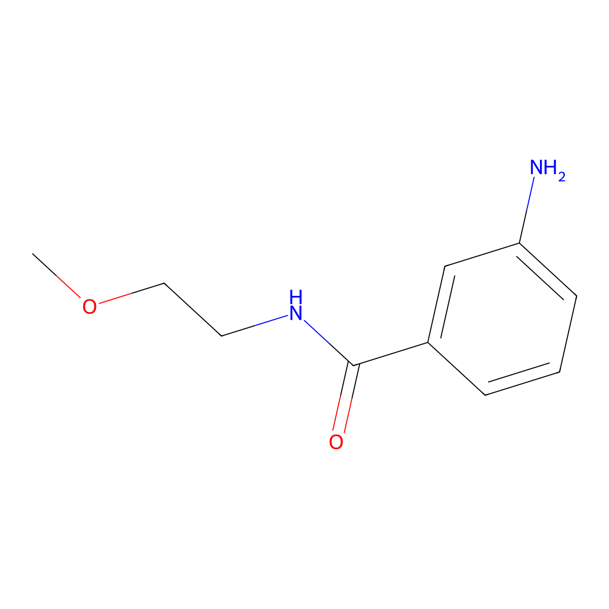 3-Amino-N-(2-methoxyethyl)benzamide molecular structure, CAS 167837-52-7