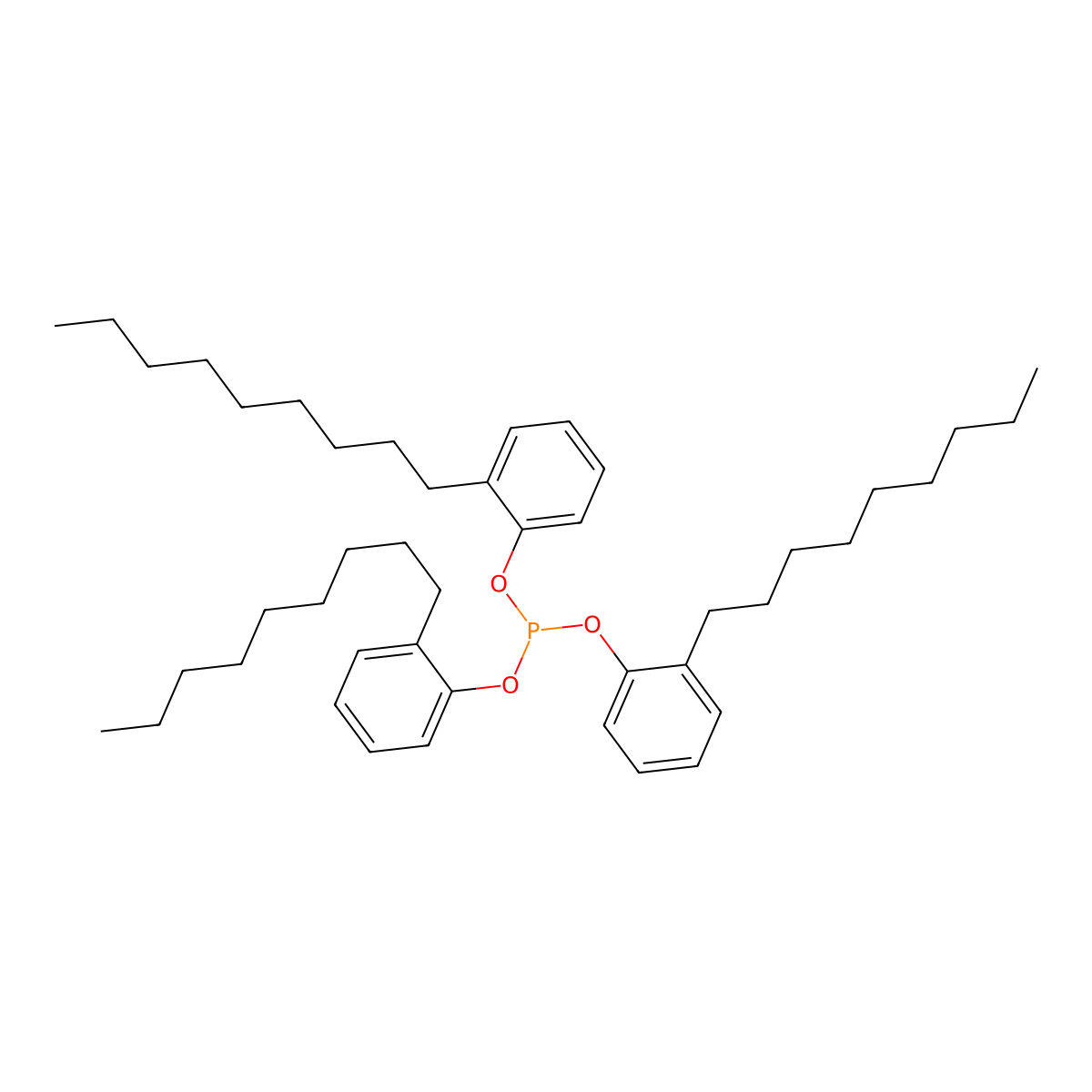 Tri(o-nonylphenyl) phosphite molecular structure, CAS 16784-72-8