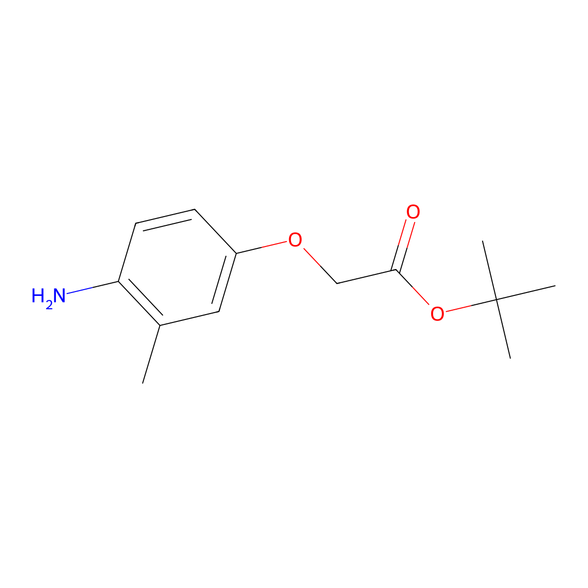 Tert-butyl 2-(4-amino-3-methylphenoxy)acetate molecular structure, CAS 167843-77-8