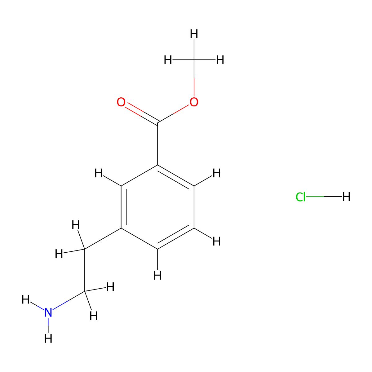 Methyl 3-(2-aminoethyl)benzoate hydrochloride molecular structure, CAS 167846-36-8
