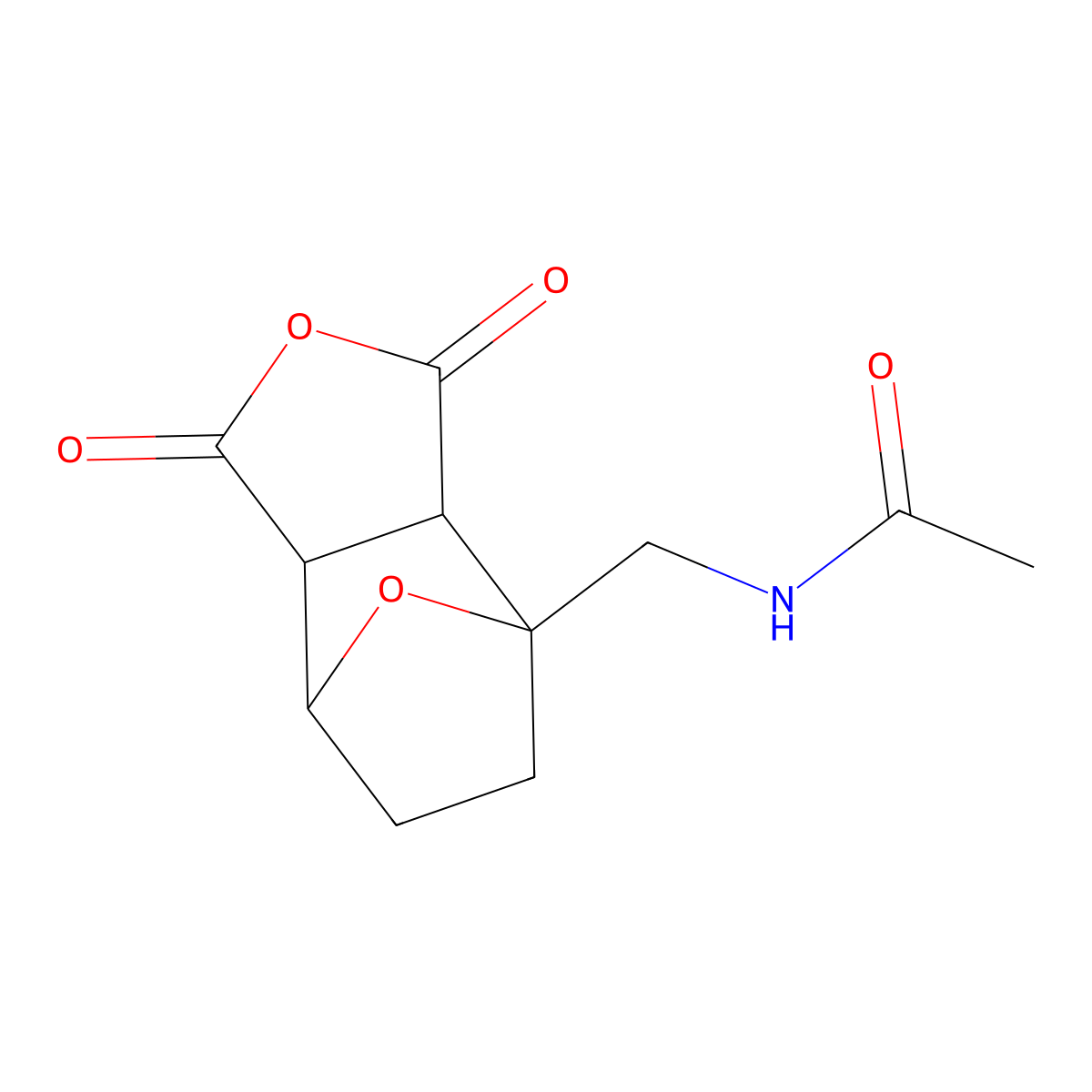 N-[(3,5-dioxo-4,10-dioxatricyclo[5.2.1.02,6]decan-1-yl)methyl]acetamide molecular structure, CAS 167847-58-7