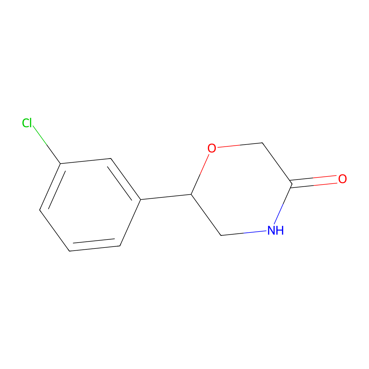 6-(3-Chlorophenyl)morpholin-3-one molecular structure, CAS 167848-09-1