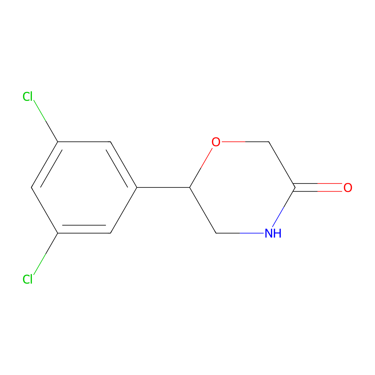 6-(3,5-Dichlorophenyl)morpholin-3-one molecular structure, CAS 167848-41-1