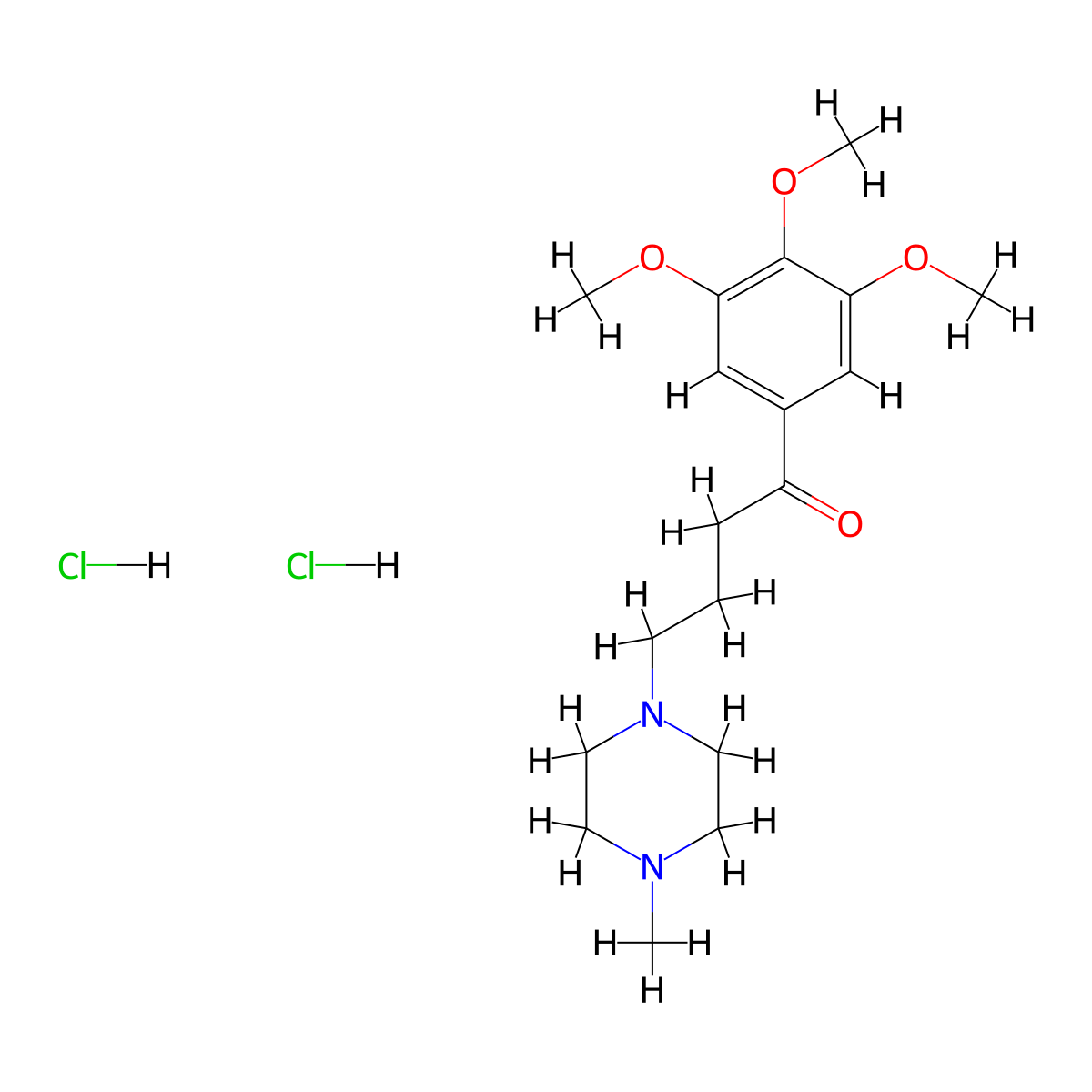 Butyrophenone, 4-(4-methylpiperazinyl)-3',4',5'-trimethoxy-, dihydrochloride molecular structure, CAS 16785-18-5