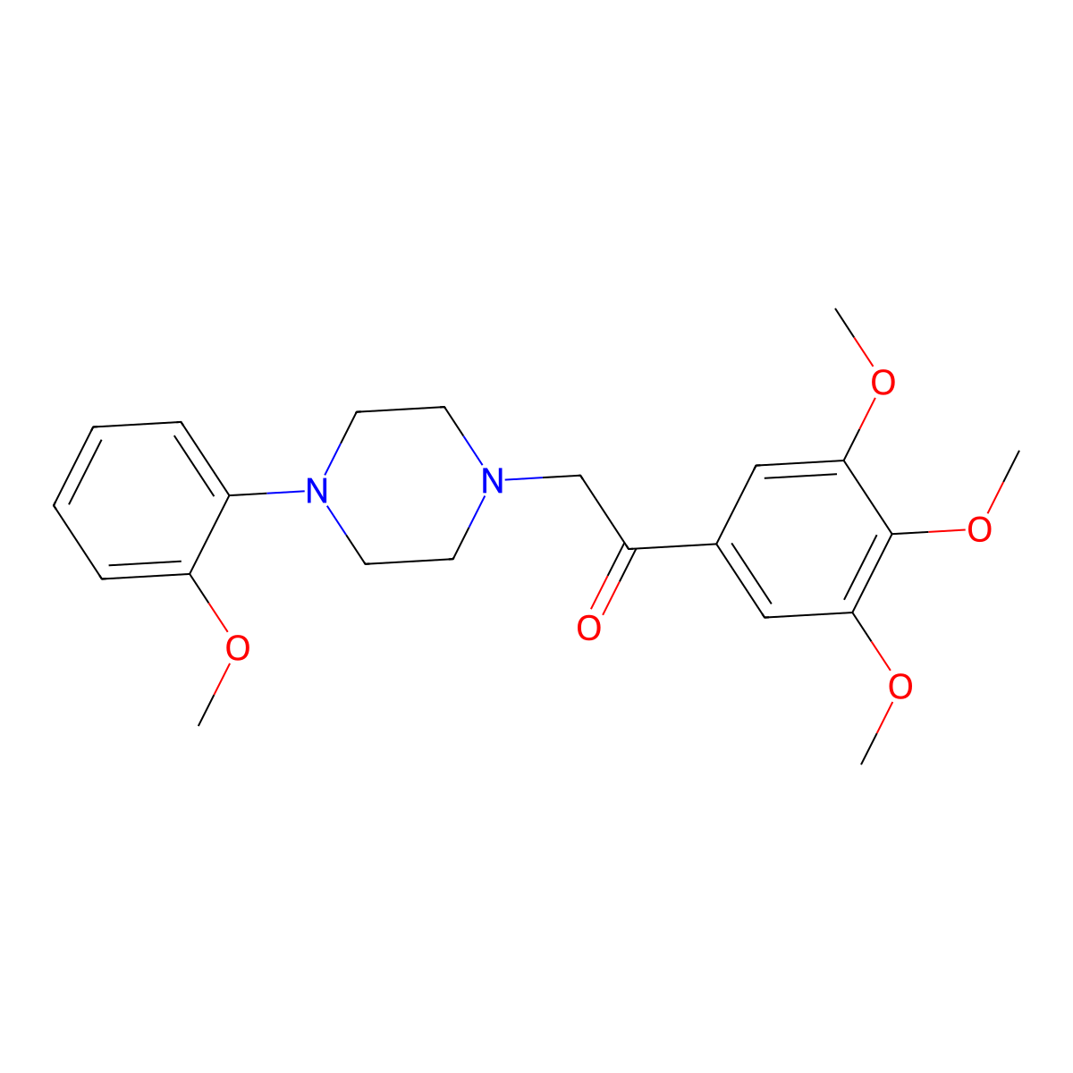 Acetophenone, 2-(4-(o-methoxyphenyl)piperazinyl)-3',4',5'-trimethoxy- molecular structure, CAS 16785-20-9