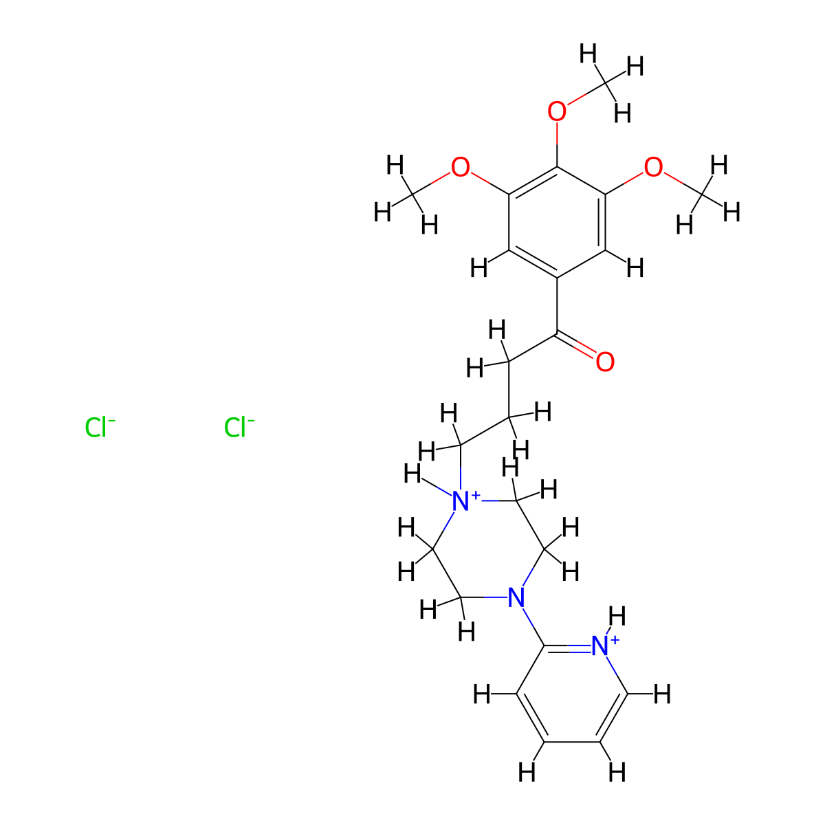 Butyrophenone, 4-(4-(2-pyridyl)piperazinyl)-3',4',5'-trimethoxy-, dihydrochloride molecular structure, CAS 16785-30-1