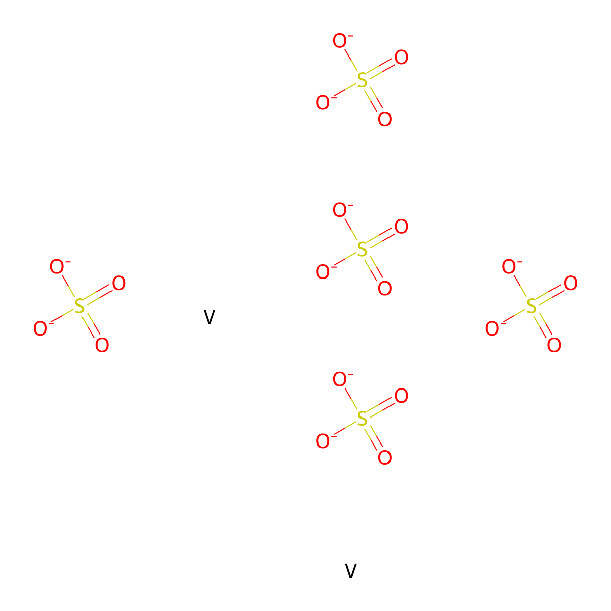 Vanadium sulfate molecular structure, CAS 16785-81-2