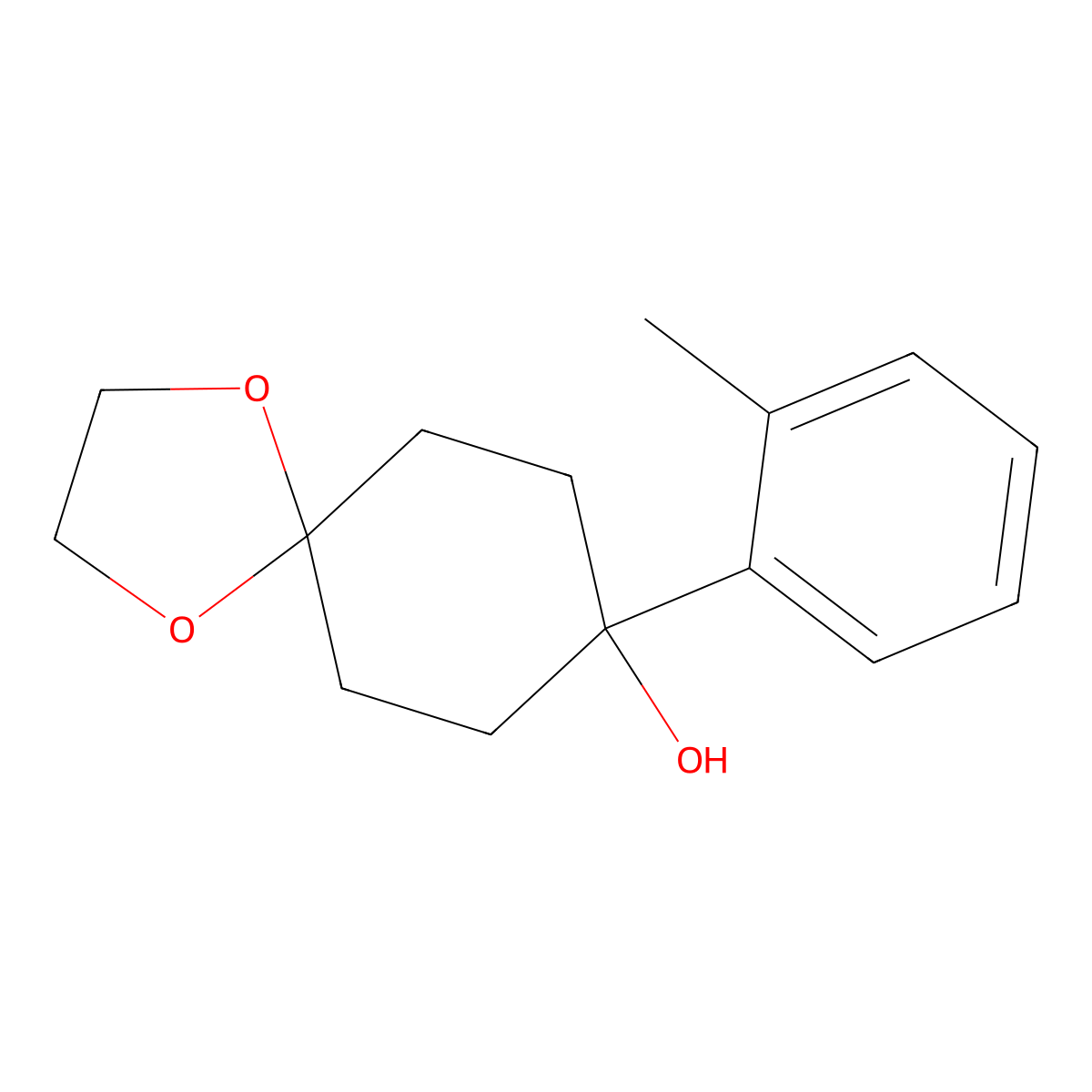 8-(o-Tolyl)-1,4-dioxaspiro[4.5]decan-8-ol molecular structure, CAS 167851-05-0