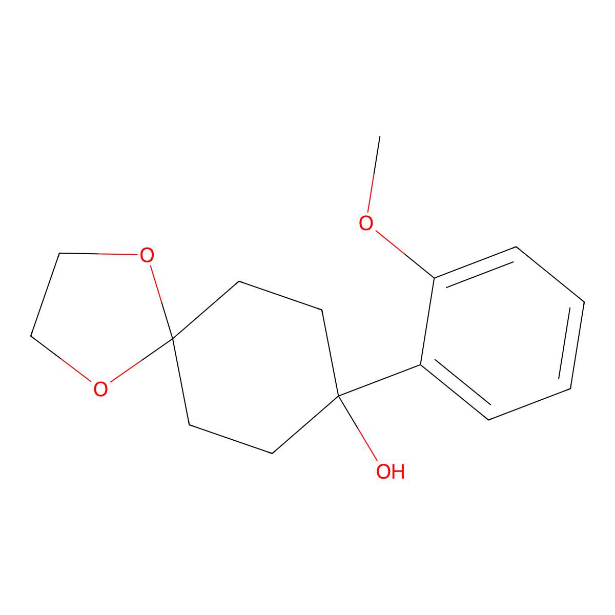 8-(2-Methoxyphenyl)-1,4-dioxaspiro[4.5]decan-8-ol molecular structure, CAS 167851-45-8