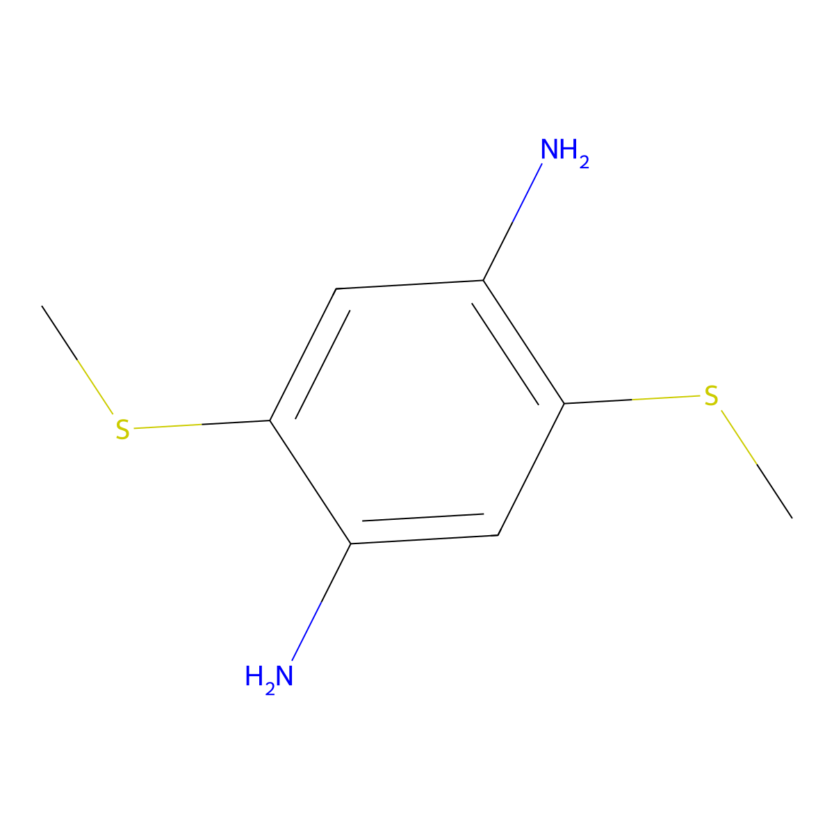 2,5-Bis(methylthio)benzene-1,4-diamine molecular structure, CAS 1678513-93-3