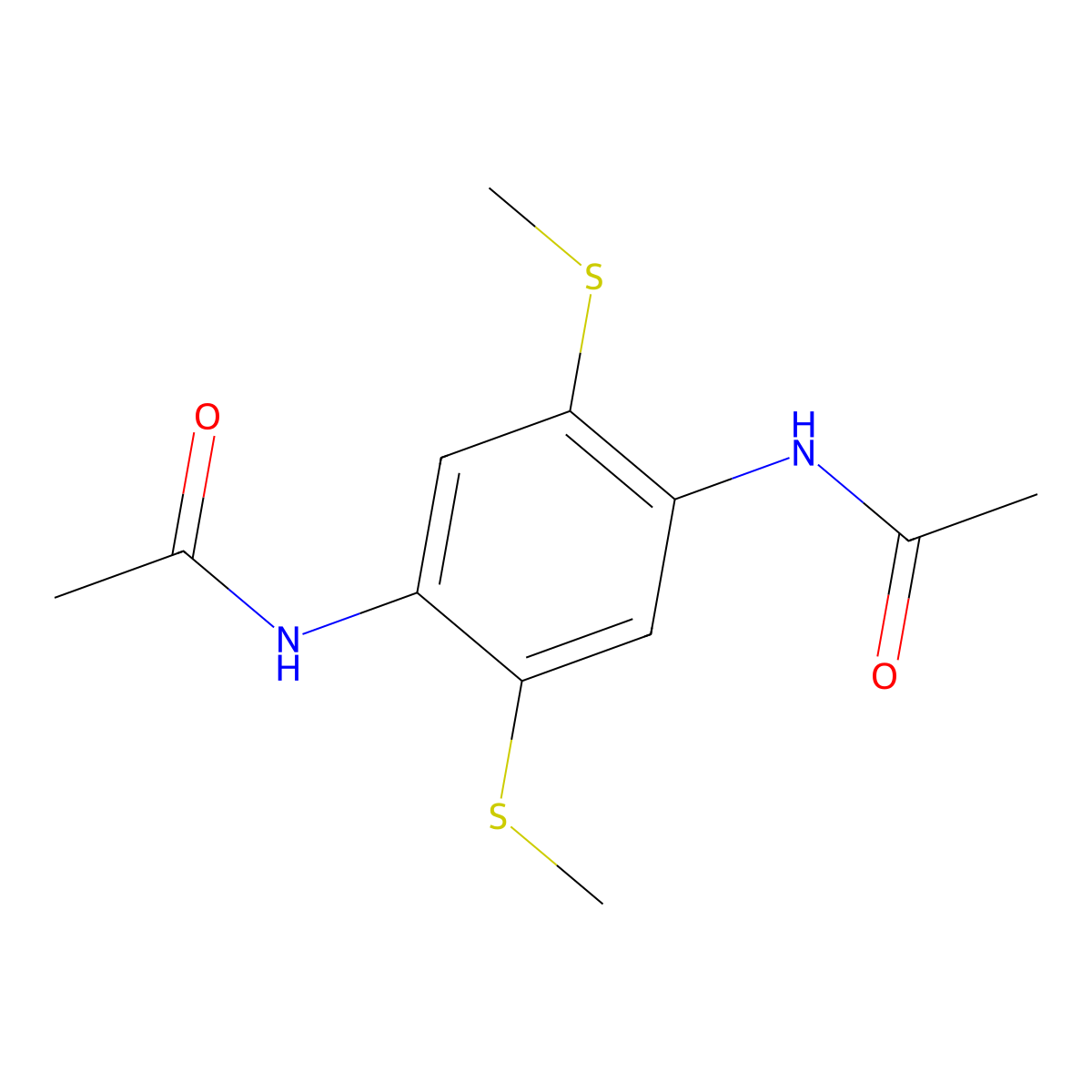 N,N'-(2,5-bis(methylthio)-1,4-phenylene)diacetamide molecular structure, CAS 1678513-95-5
