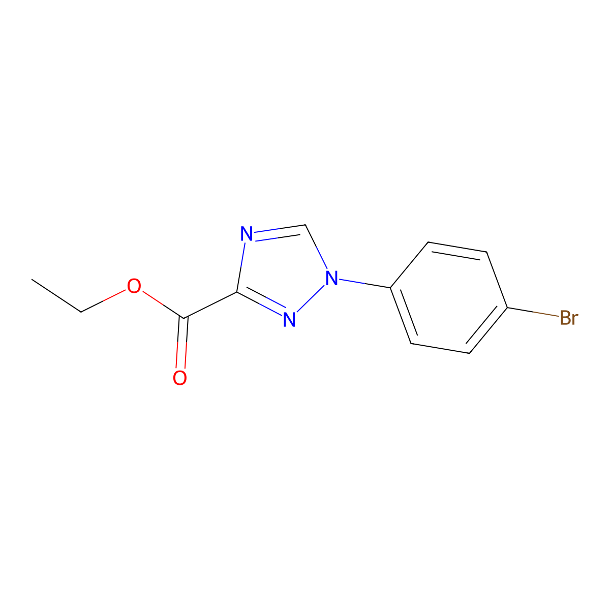 Ethyl 1-(4-bromophenyl)-1,2,4-triazole-3-carboxylate molecular structure, CAS 1678521-73-7