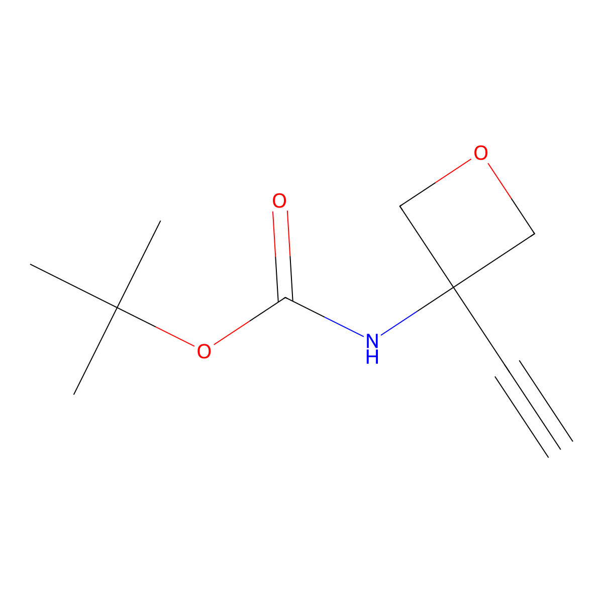 tert-butyl N-(3-ethynyloxetan-3-yl)carbamate molecular structure, CAS 1678527-98-4