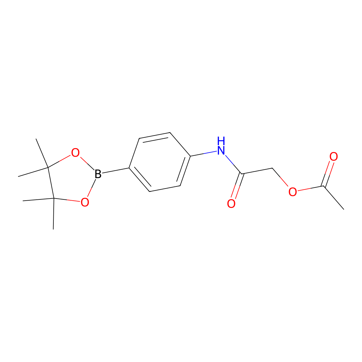 2-Oxo-2-((4-(4,4,5,5-tetramethyl-1,3,2-dioxaborolan-2-yl)phenyl)amino)ethyl acetate molecular structure, CAS 1678528-00-1