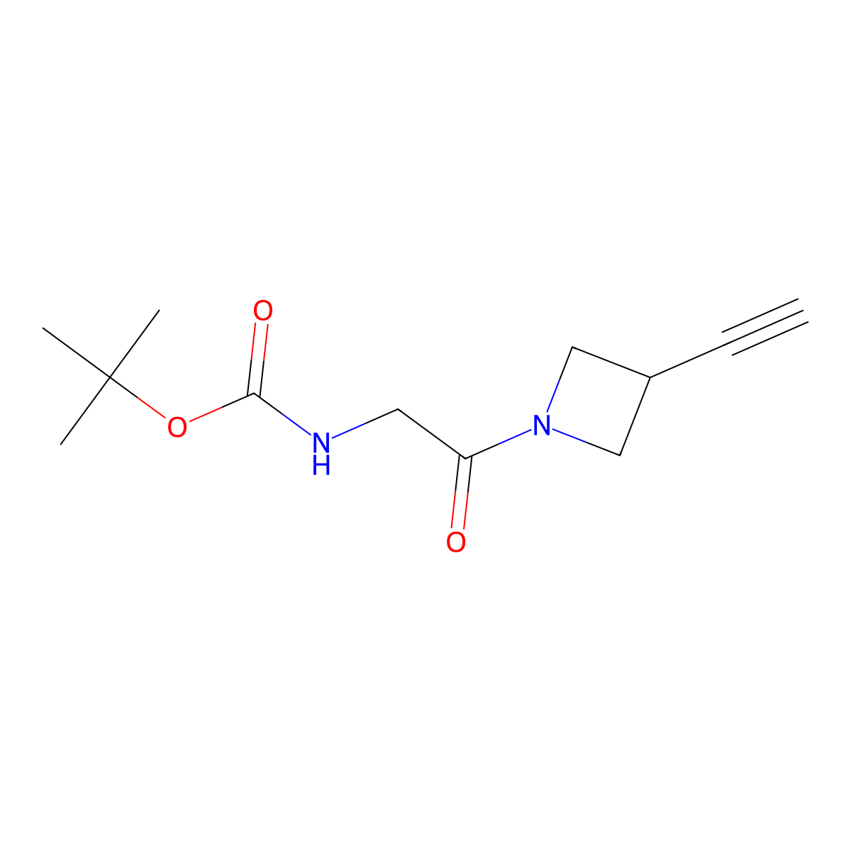 tert-butyl N-[2-(3-ethynylazetidin-1-yl)-2-oxoethyl]carbamate molecular structure, CAS 1678528-48-7