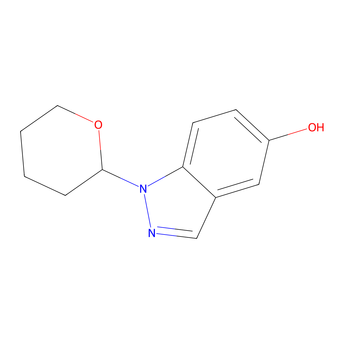 1-(Oxan-2-YL)-1H-indazol-5-OL molecular structure, CAS 1678528-52-3