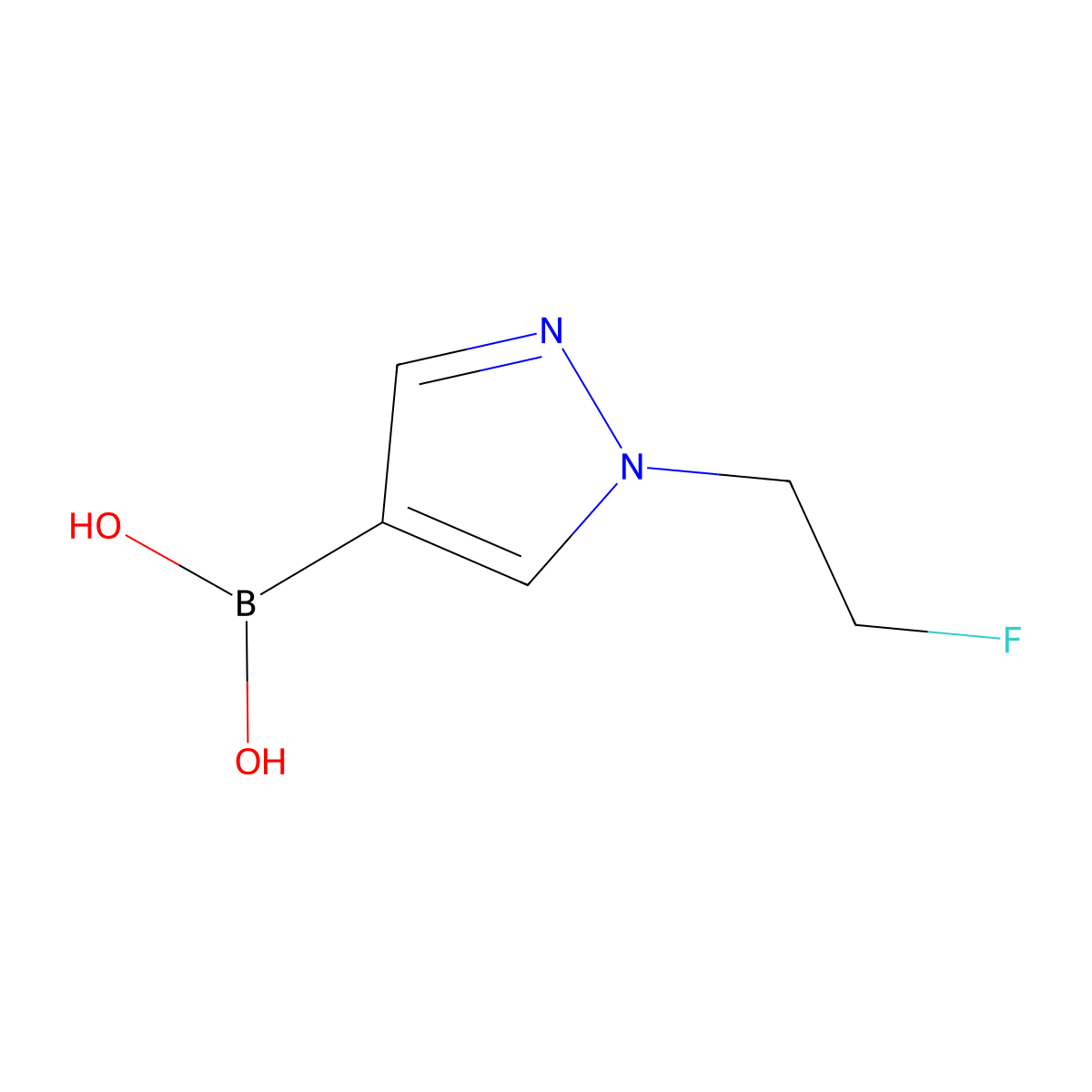 (1-(2-Fluoroethyl)-1H-pyrazol-4-yl)boronic acid molecular structure, CAS 1678534-27-4