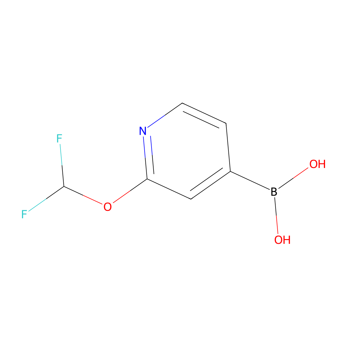 (2-(Difluoromethoxy)pyridin-4-yl)boronic acid molecular structure, CAS 1678539-02-0