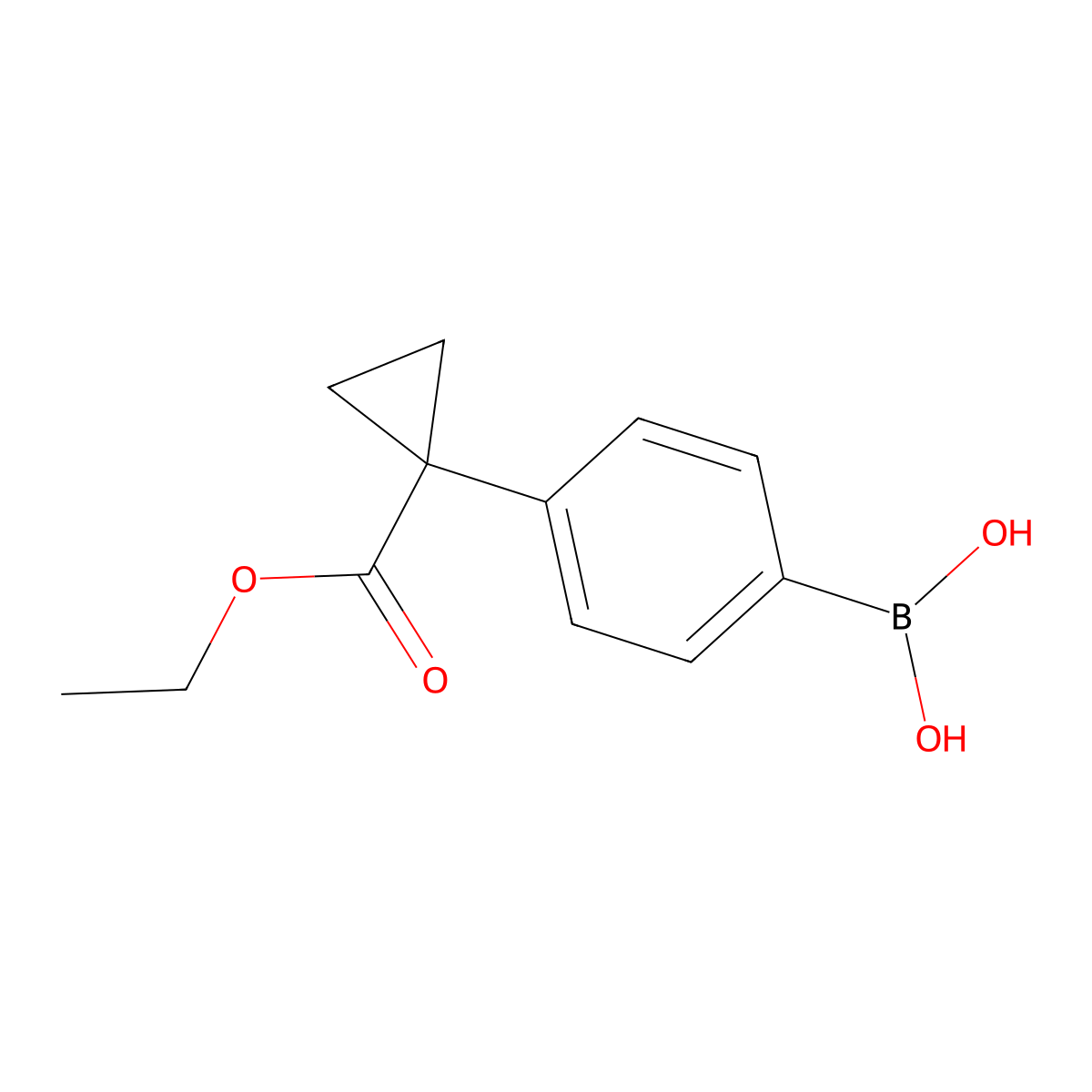 4-[1-(Ethoxycarbonyl)cyclopropyl]phenylboronic acid molecular structure, CAS 1678539-52-0