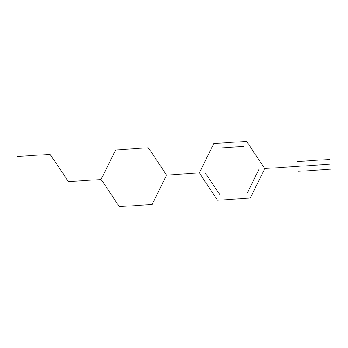 1-Ethynyl-4-(4-propylcyclohexyl)benzene molecular structure, CAS 167858-58-4