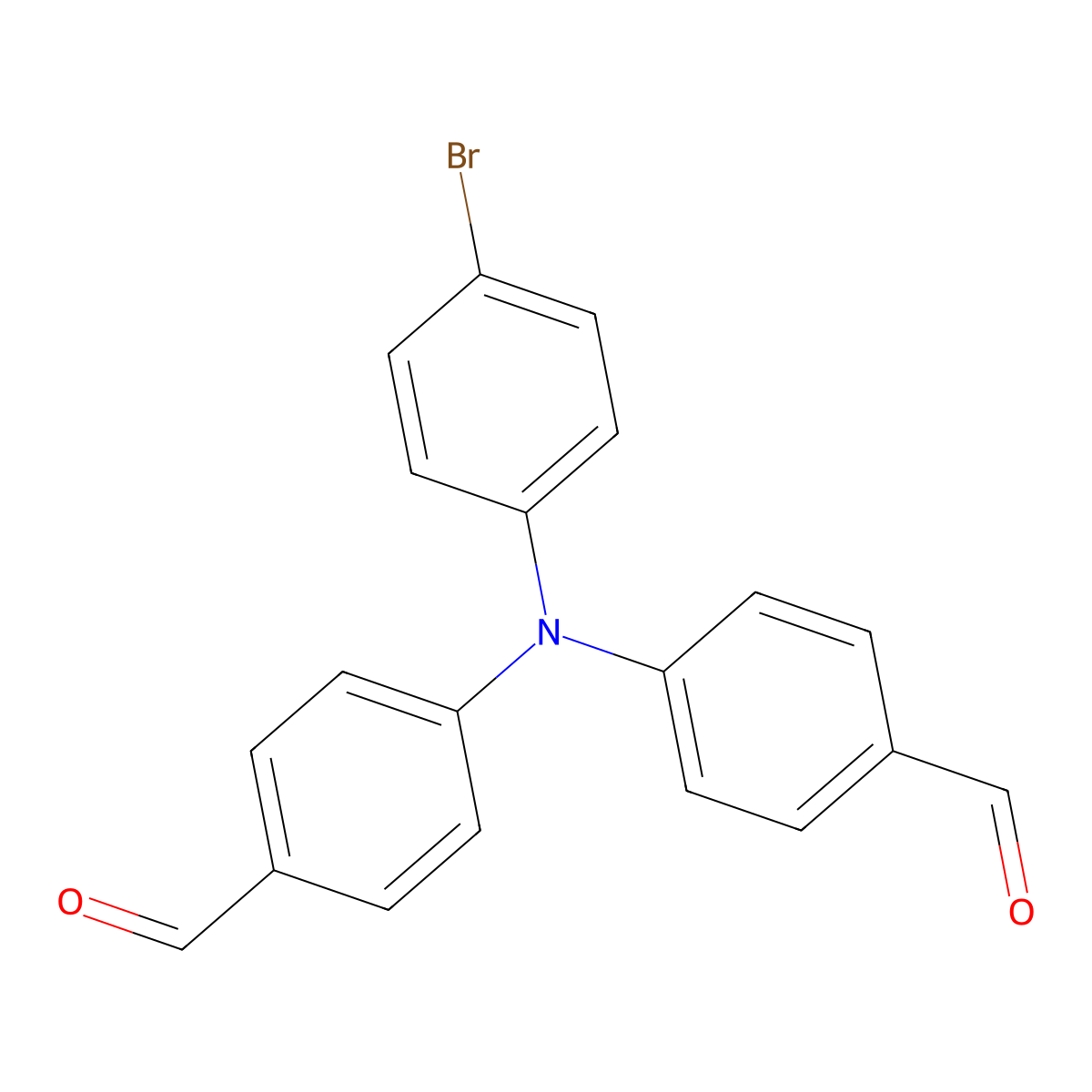 4,4'-((4-Bromophenyl)azanediyl)dibenzaldehyde molecular structure, CAS 167859-41-8