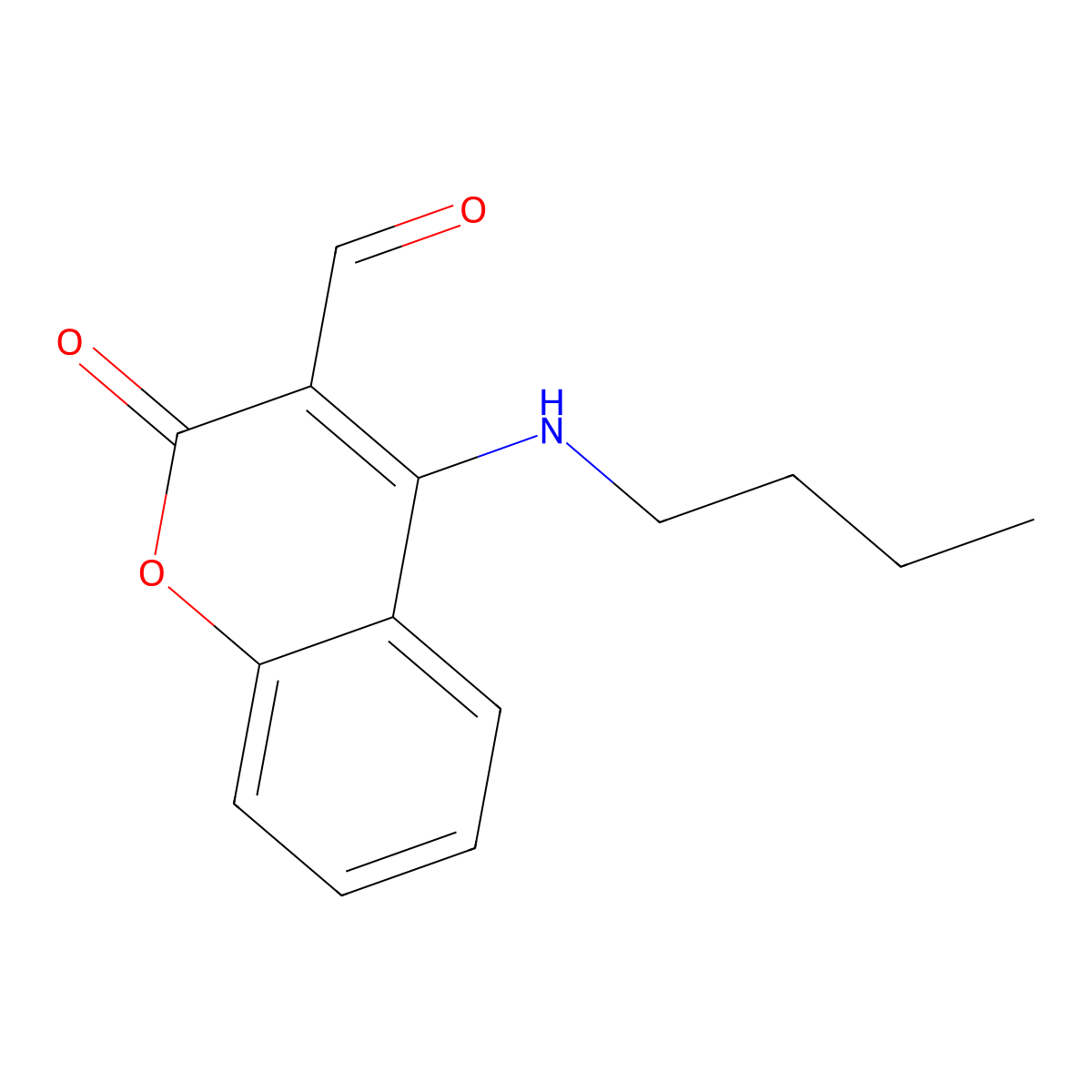 4-(Butylamino)-2-oxochromene-3-carbaldehyde molecular structure, CAS 167866-49-1