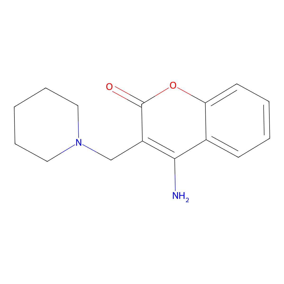 4-Amino-3-(piperidinomethyl)-2H-1-benzopyran-2-one molecular structure, CAS 167866-52-6