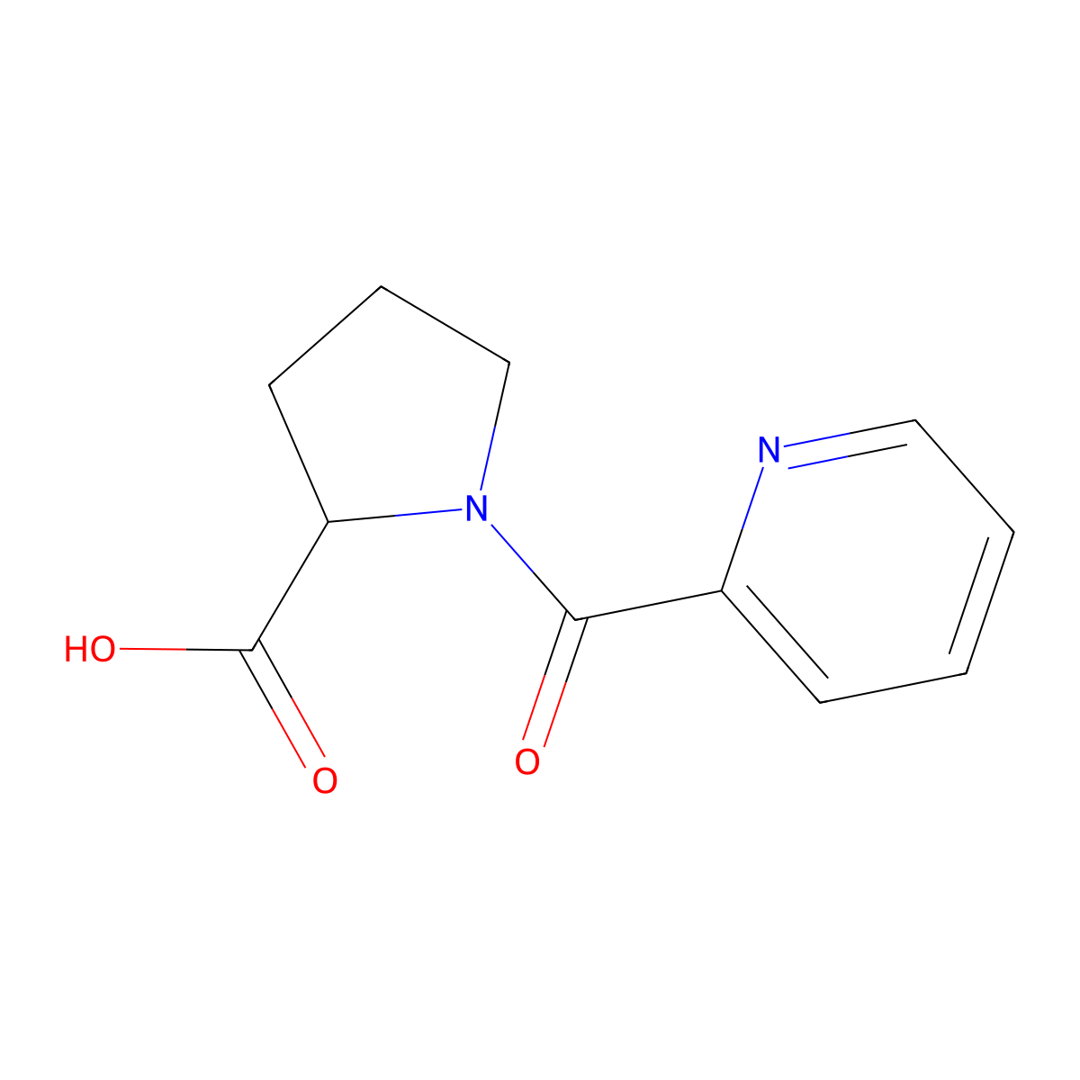 (2S)-1-(pyridine-2-carbonyl)pyrrolidine-2-carboxylic acid molecular structure, CAS 167868-25-9