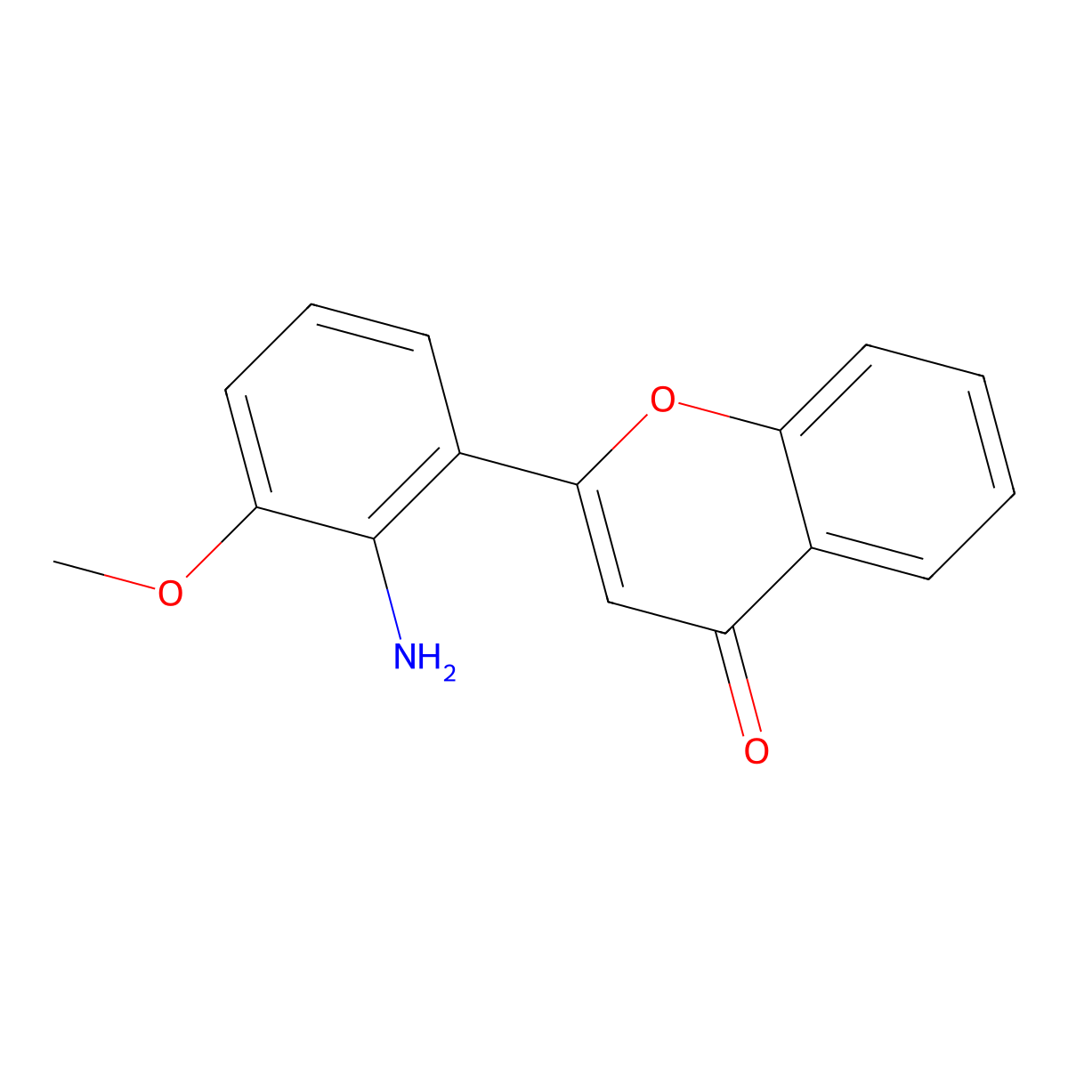 2-(2-amino-3-methoxyphenyl)-4H-1-benzopyran-4-one molecular structure, CAS 167869-21-8