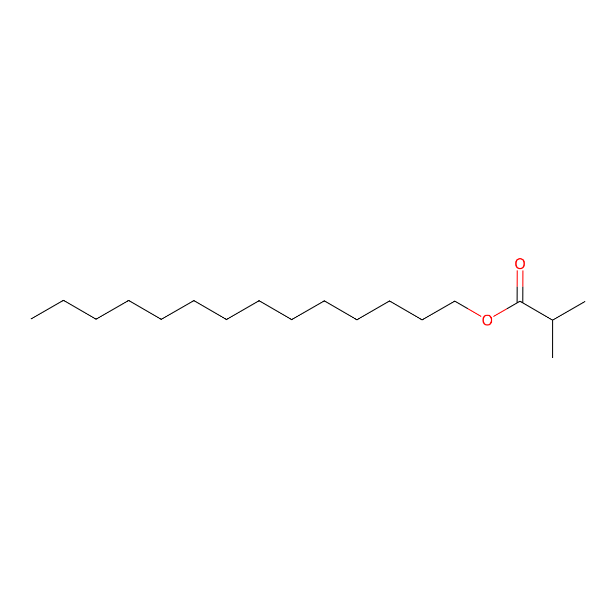 Tetradecyl isobutyrate molecular structure, CAS 167871-30-9