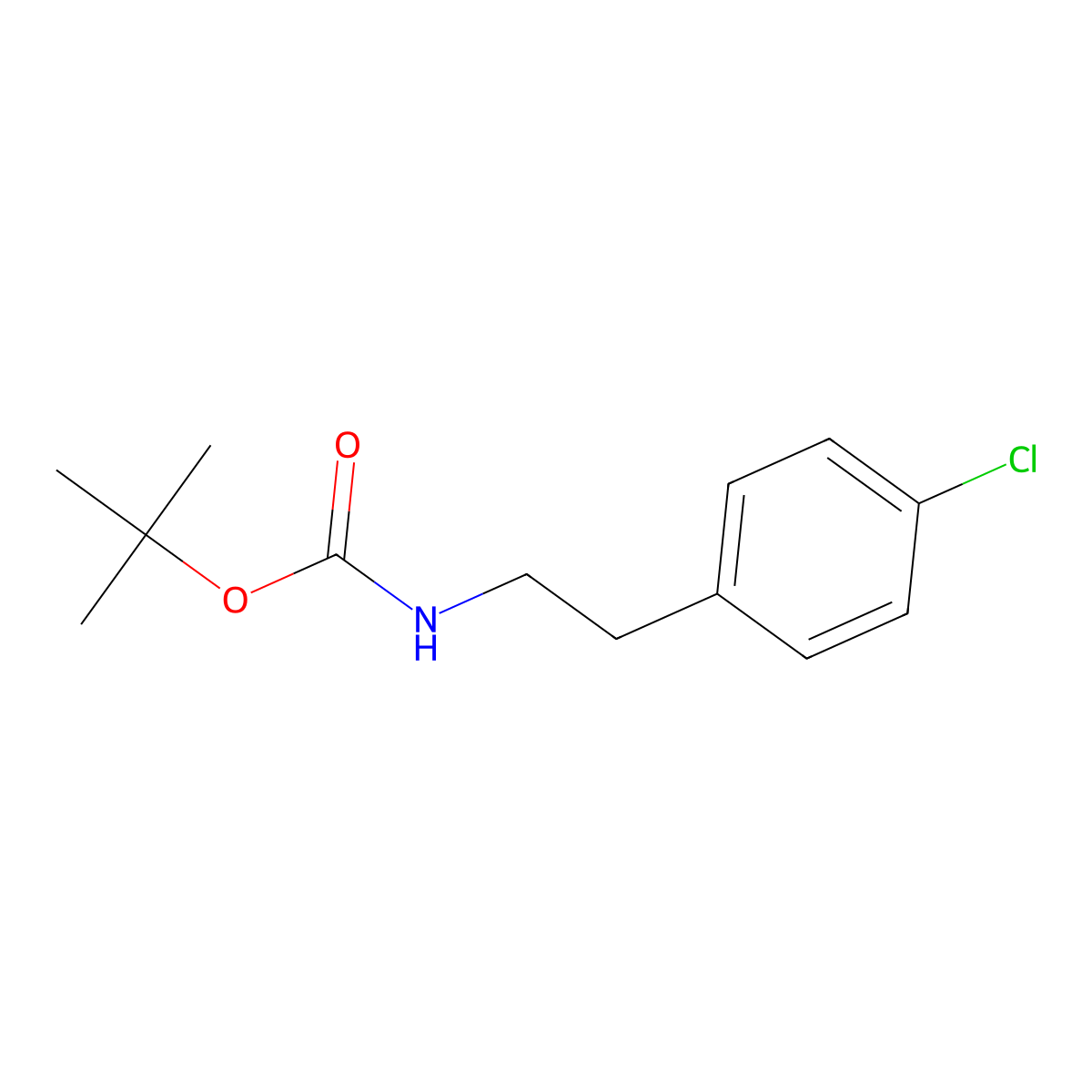 Tert-butyl N-[2-(4-chlorophenyl)ethyl]carbamate molecular structure, CAS 167886-56-8