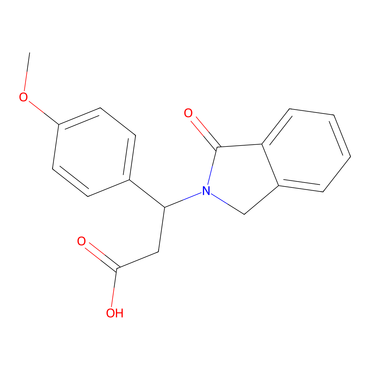 3-(4-methoxyphenyl)-3-(1-oxo-1,3-dihydro-2H-isoindol-2-yl)propanoic acid molecular structure, CAS 167886-73-9