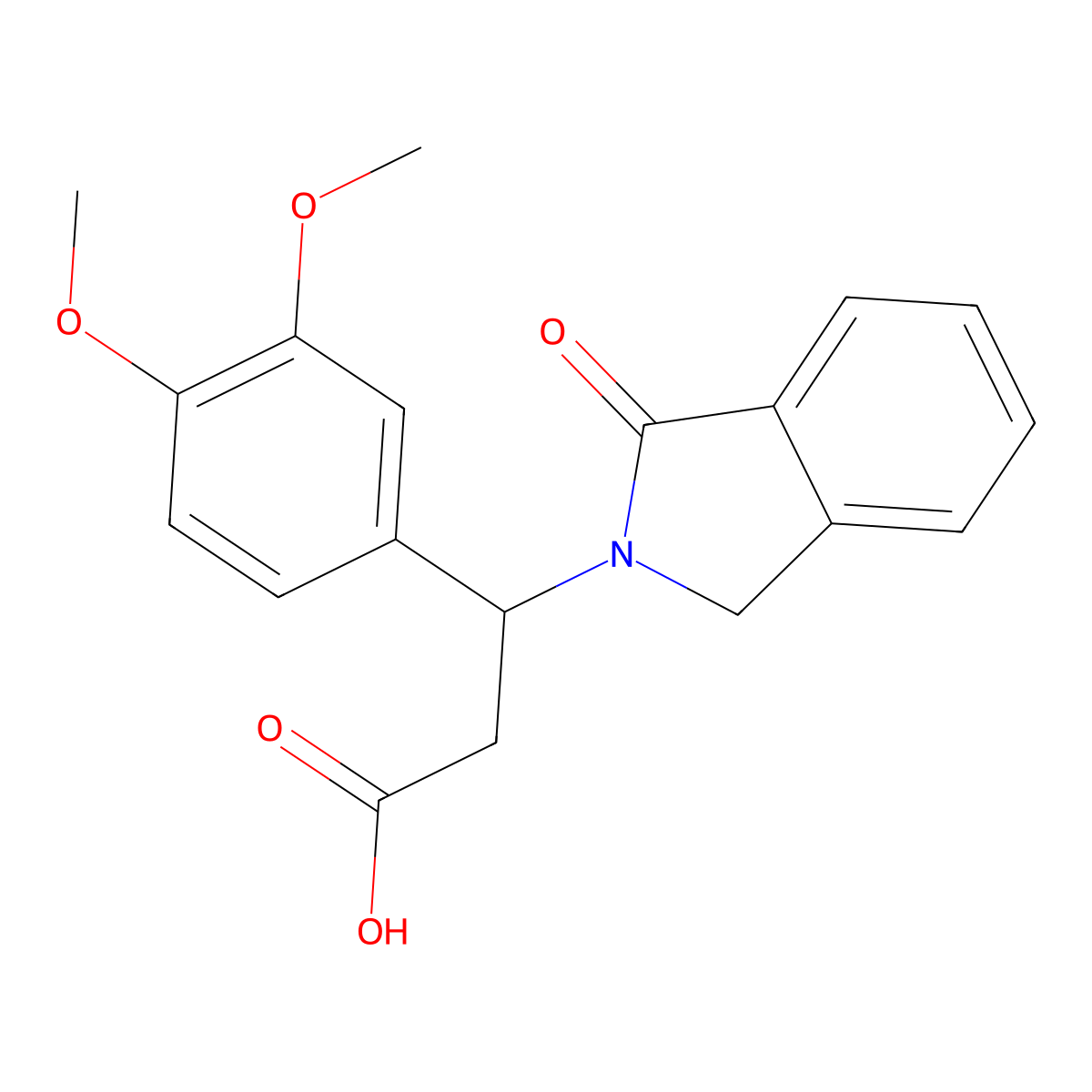 3-(3,4-dimethoxyphenyl)-3-(1-oxo-1,3-dihydro-2H-isoindol-2-yl)propanoic acid molecular structure, CAS 167886-75-1