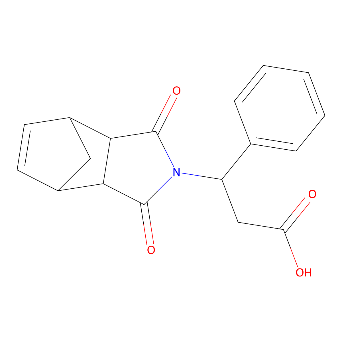 3-{3,5-Dioxo-4-azatricyclo[5.2.1.0^{2,6}]dec-8-en-4-yl}-3-phenylpropanoic acid molecular structure, CAS 167887-12-9
